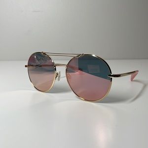 Rag & Bone Womens Gold & Pink Round Metal Frame 59mm Sunglasses